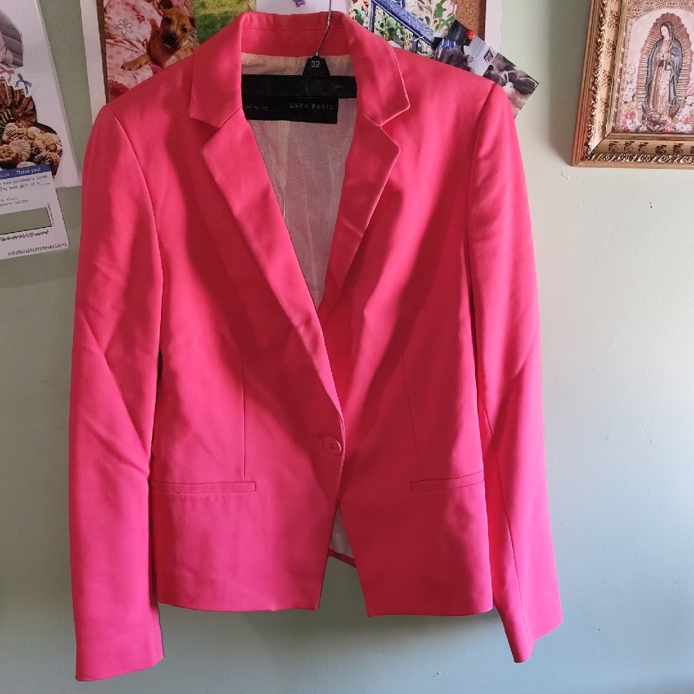 Zara Hot Pink Tailored Blazer